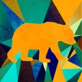 Geometric illustration of a Vitrez-style bear. Made of triangles. Royalty Free Stock Photo